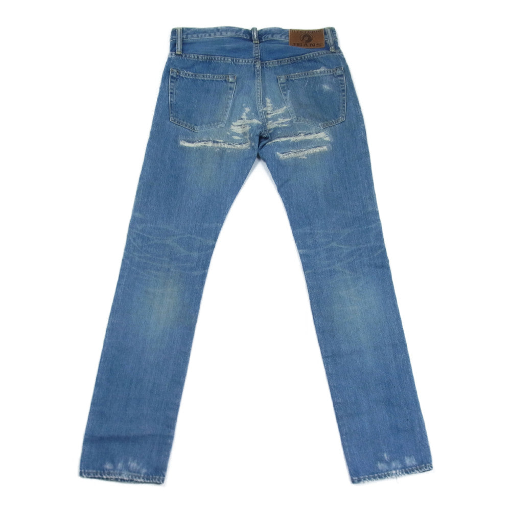 HYSTERIC GLAMOUR ヒステリックグラマー 0133AP08 スタッズ リペア加工 クラッシュデニム パンツ インディゴブルー系 XS【中古】
