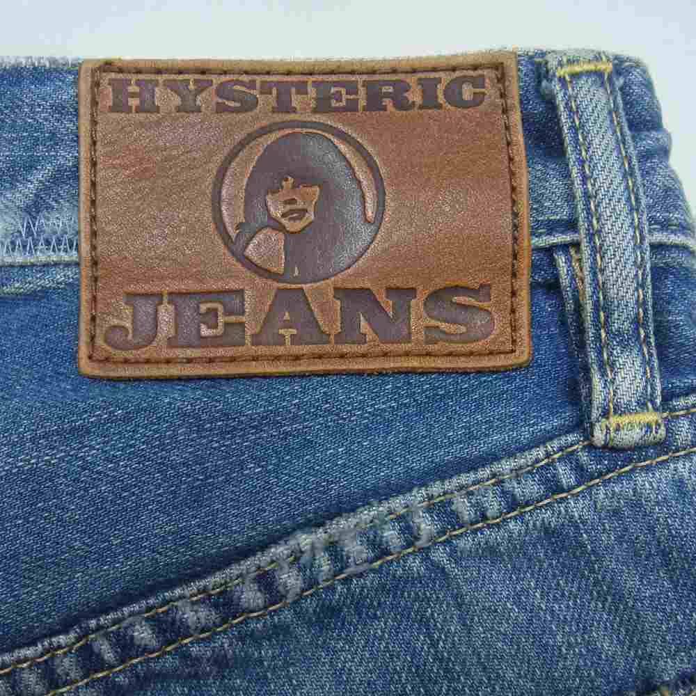 HYSTERIC GLAMOUR ヒステリックグラマー 0133AP08 スタッズ リペア加工 クラッシュデニム パンツ インディゴブルー系 XS【中古】