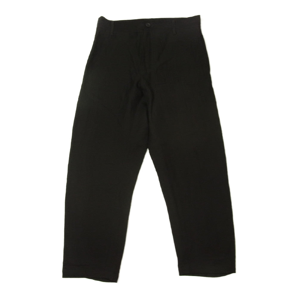 LIMI feu リミフゥ LG-P09-300 Li/Cu Gabardine Three Quarter Length Pants リネン キュプラ ギャバジン クォータ－レングス パンツ ブラック系 2【中古】