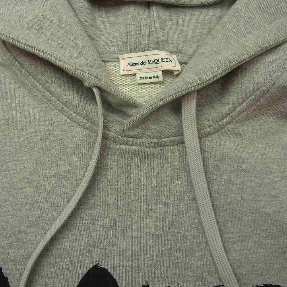 Alexander McQueen アレキサンダーマックイーン ケリングジャパンタグ 688715 Graffiti Hoodie グラフィック ロゴ プリント フーディ パーカー グレー系 S【美品】【中古】