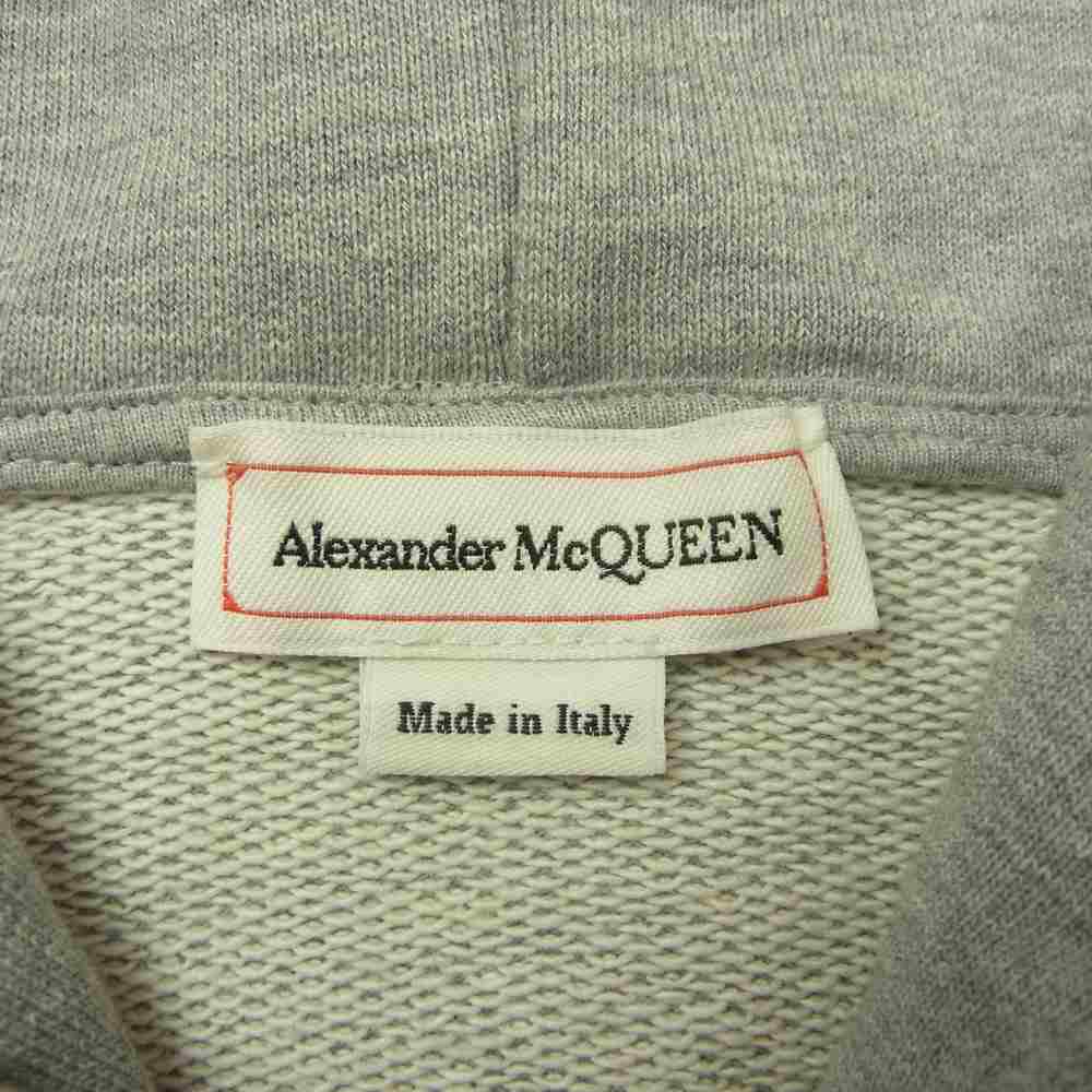 Alexander McQueen アレキサンダーマックイーン ケリングジャパンタグ 688715 Graffiti Hoodie グラフィック ロゴ プリント フーディ パーカー グレー系 S【美品】【中古】