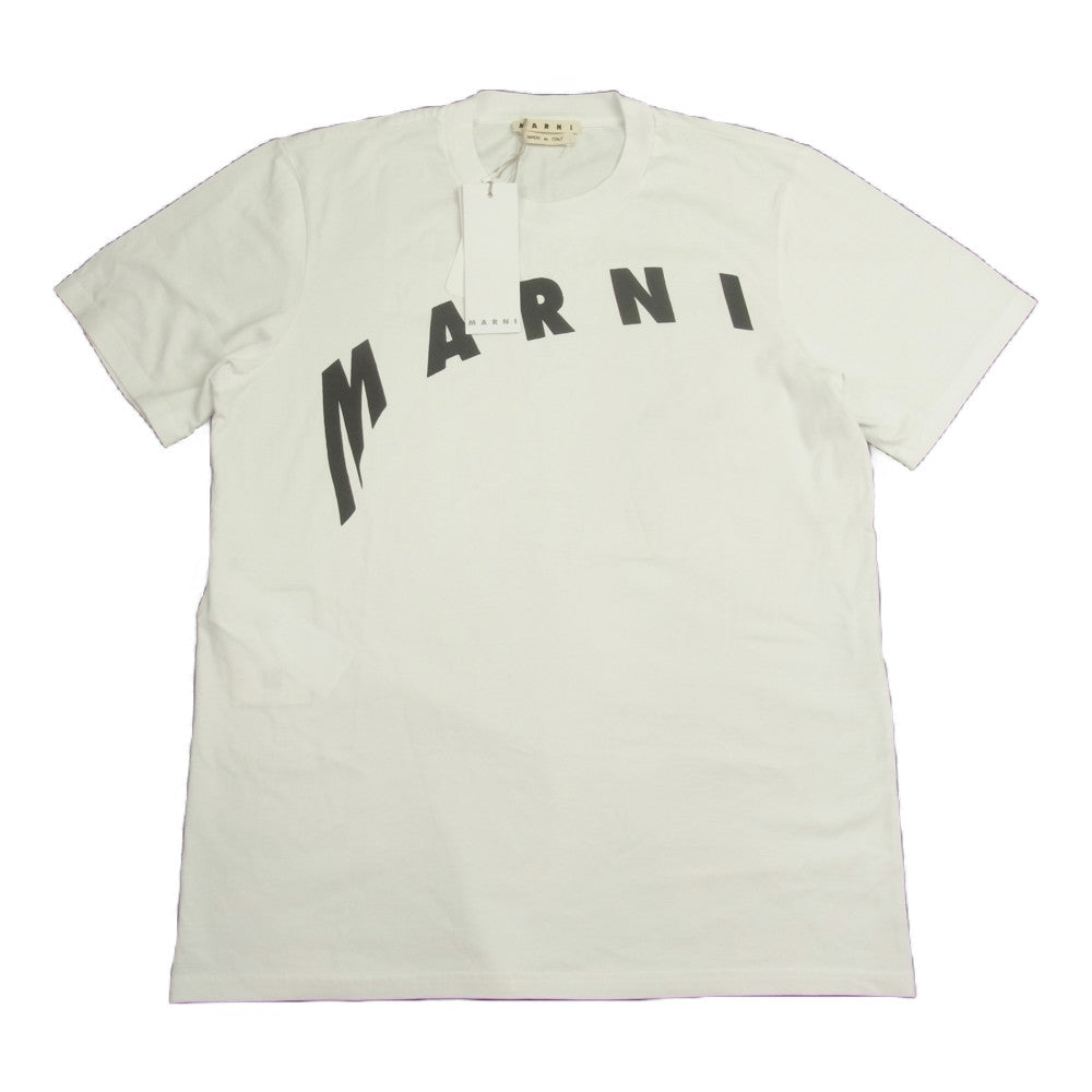 MARNI マルニ 21SS HUMU0200AP マルニジャパンタグ ロゴ クルーネック 半袖 Tシャツ ホワイト ホワイト系 48【極上美品】【中古】