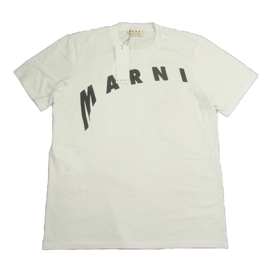 MARNI マルニ 21SS HUMU0200AP マルニジャパンタグ ロゴ クルーネック 半袖 Tシャツ ホワイト ホワイト系 48【極上美品】【中古】