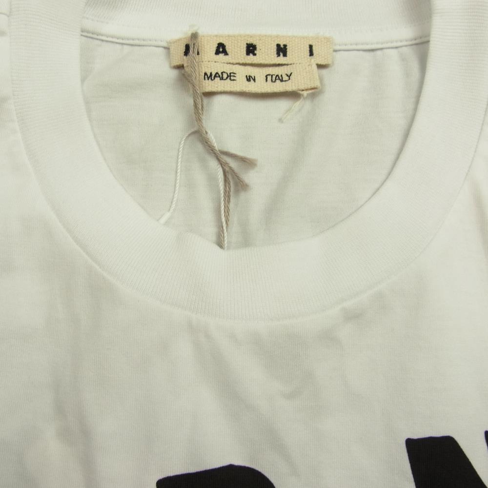 MARNI マルニ 21SS HUMU0200AP マルニジャパンタグ ロゴ クルーネック 半袖 Tシャツ ホワイト ホワイト系 48【極上美品】【中古】
