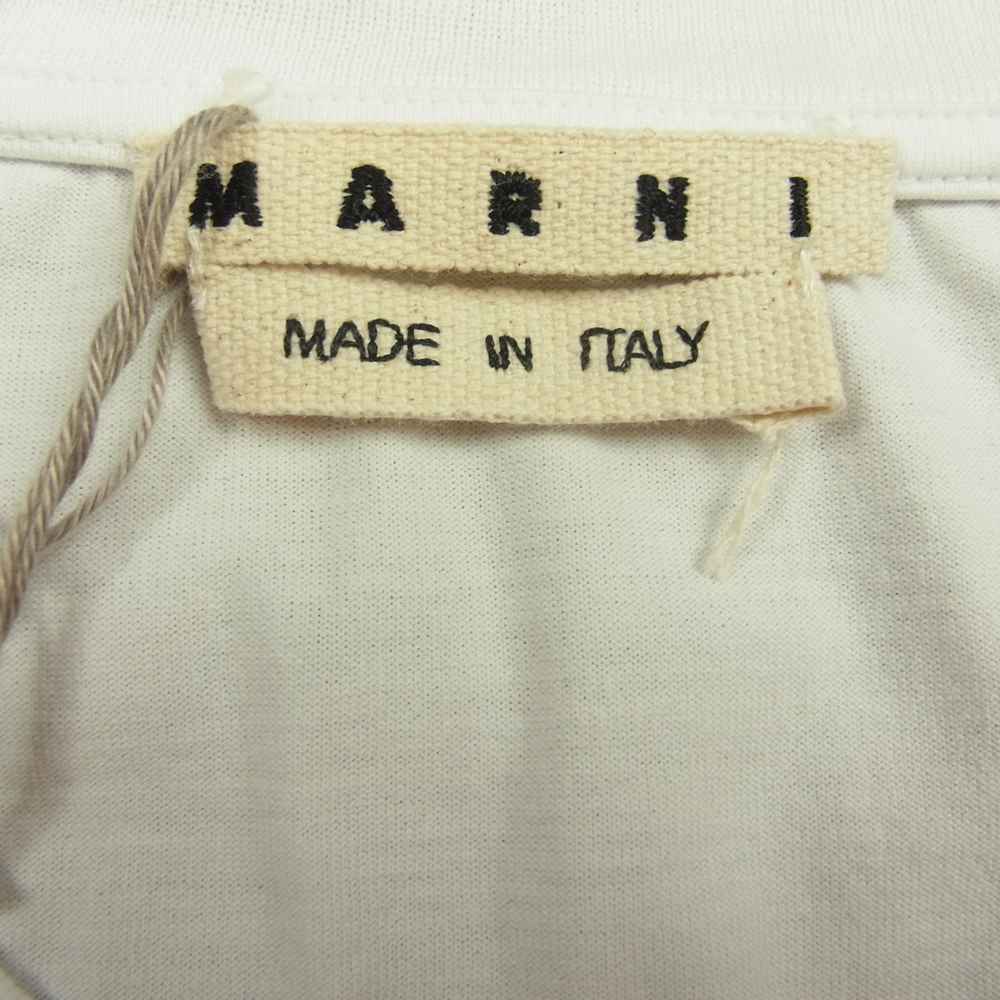 MARNI マルニ 21SS HUMU0200AP マルニジャパンタグ ロゴ クルーネック 半袖 Tシャツ ホワイト ホワイト系 48【極上美品】【中古】