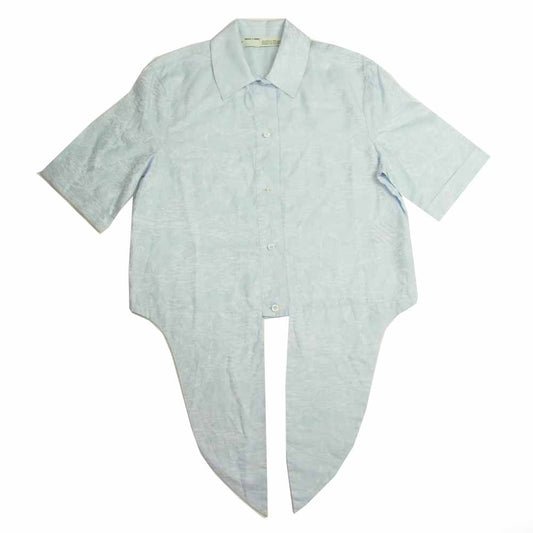 OFF-WHITE オフホワイト OWGA069R20H39123 PATTERN ロゴ 半袖 ドレス シャツ ブルー系 36【美品】【中古】