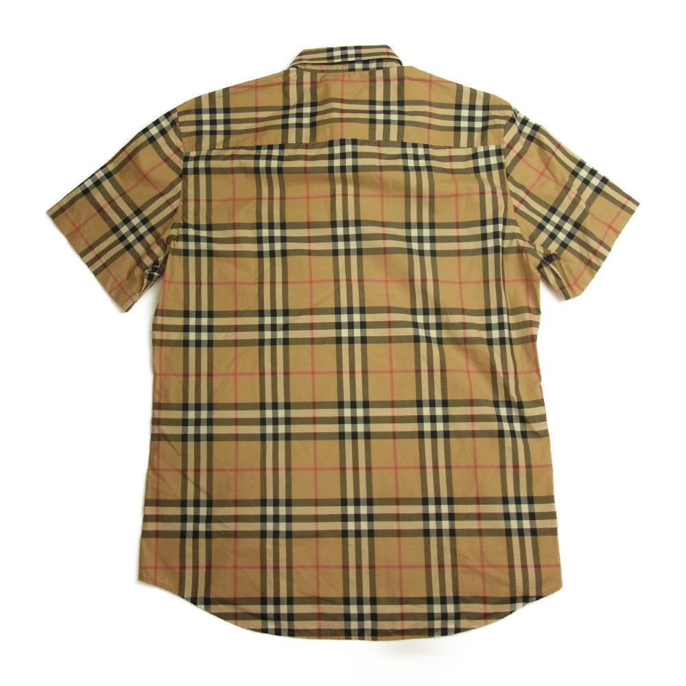 BURBERRY バーバリー 8020869 SHORTSLEEVE CHECK COTTONPOPLIN SHIRT ノバチェック 半袖 ポプリン シャツ ベージュ系 M【新古品】【未使用】【中古】