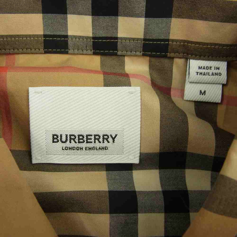 BURBERRY バーバリー 8020869 SHORTSLEEVE CHECK COTTONPOPLIN SHIRT ノバチェック 半袖 ポプリン シャツ ベージュ系 M【新古品】【未使用】【中古】