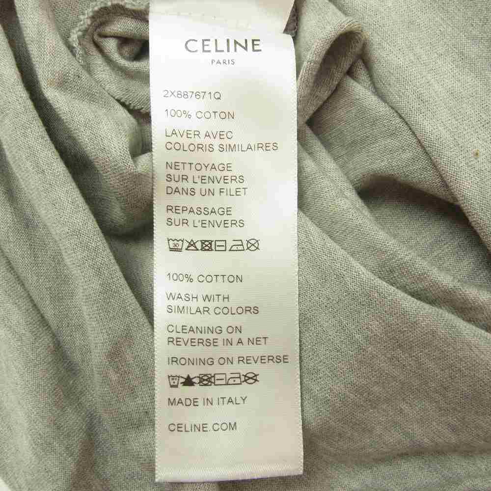 CELINE セリーヌ 2X887671Q コットン ジャージー ロゴプリント タンクトップ グレー系 S【極上美品】【中古】
