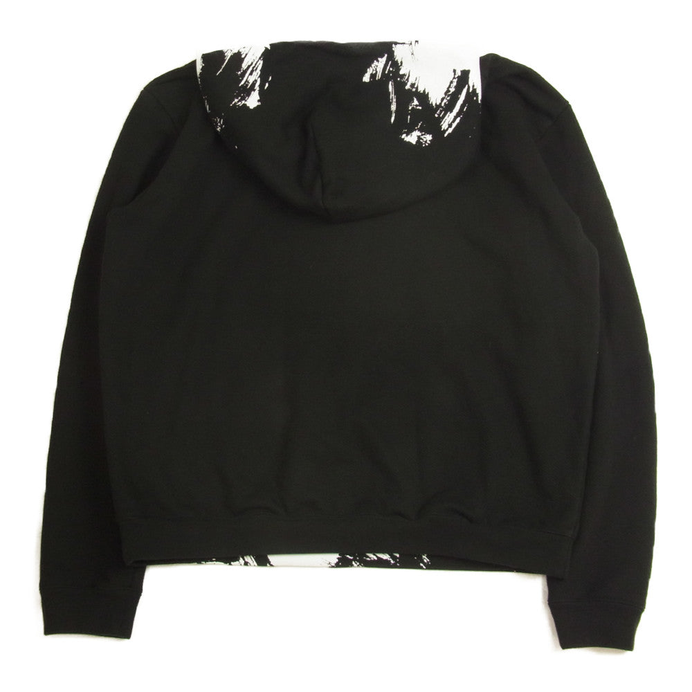 MAISON MARGIELA メゾンマルジェラ 20AW S50GU0151 S25451 DIAGONAL PAINT EFFECT HOODIE ロゴ ペイント フーディ パーカー ブラック系 46【美品】【中古】