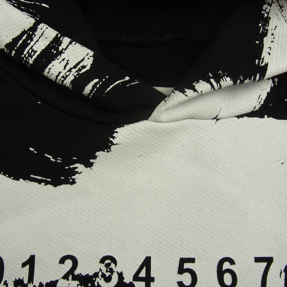 MAISON MARGIELA メゾンマルジェラ 20AW S50GU0151 S25451 DIAGONAL PAINT EFFECT HOODIE ロゴ ペイント フーディ パーカー ブラック系 46【美品】【中古】