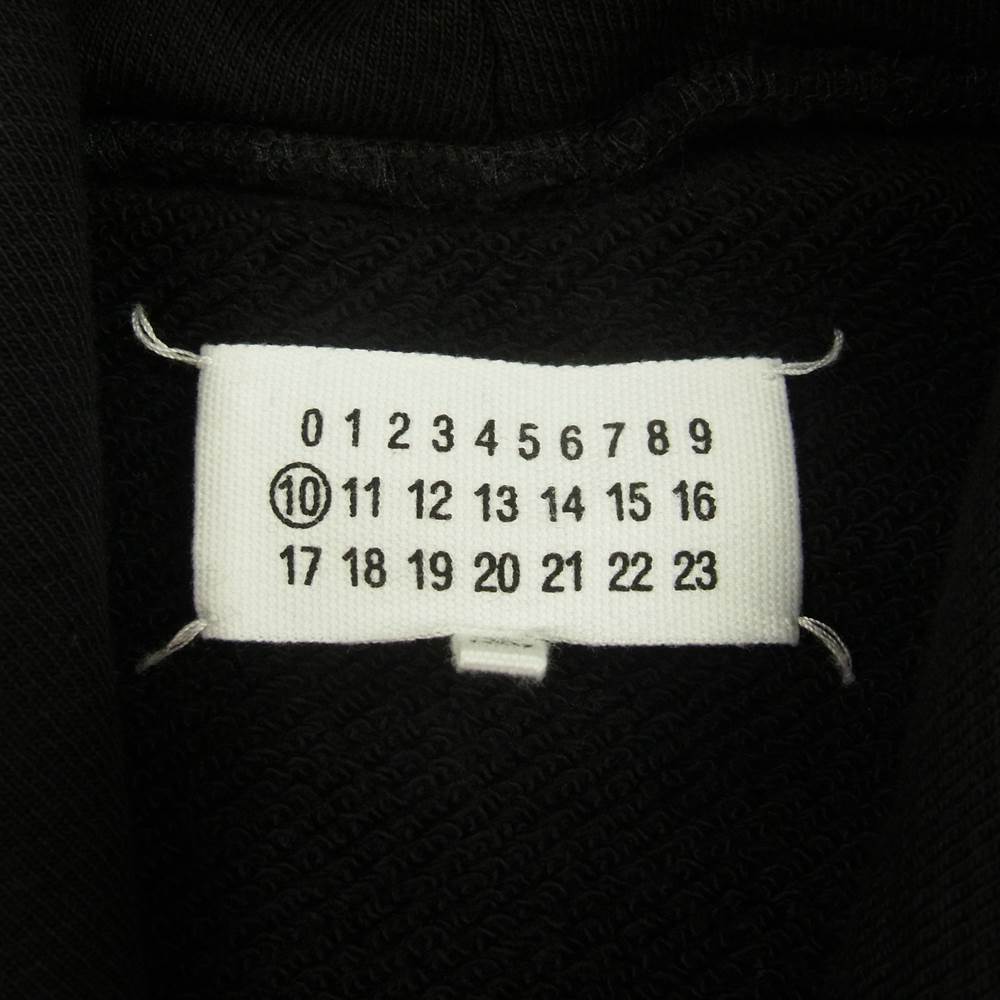MAISON MARGIELA メゾンマルジェラ 20AW S50GU0151 S25451 DIAGONAL PAINT EFFECT HOODIE ロゴ ペイント フーディ パーカー ブラック系 46【美品】【中古】