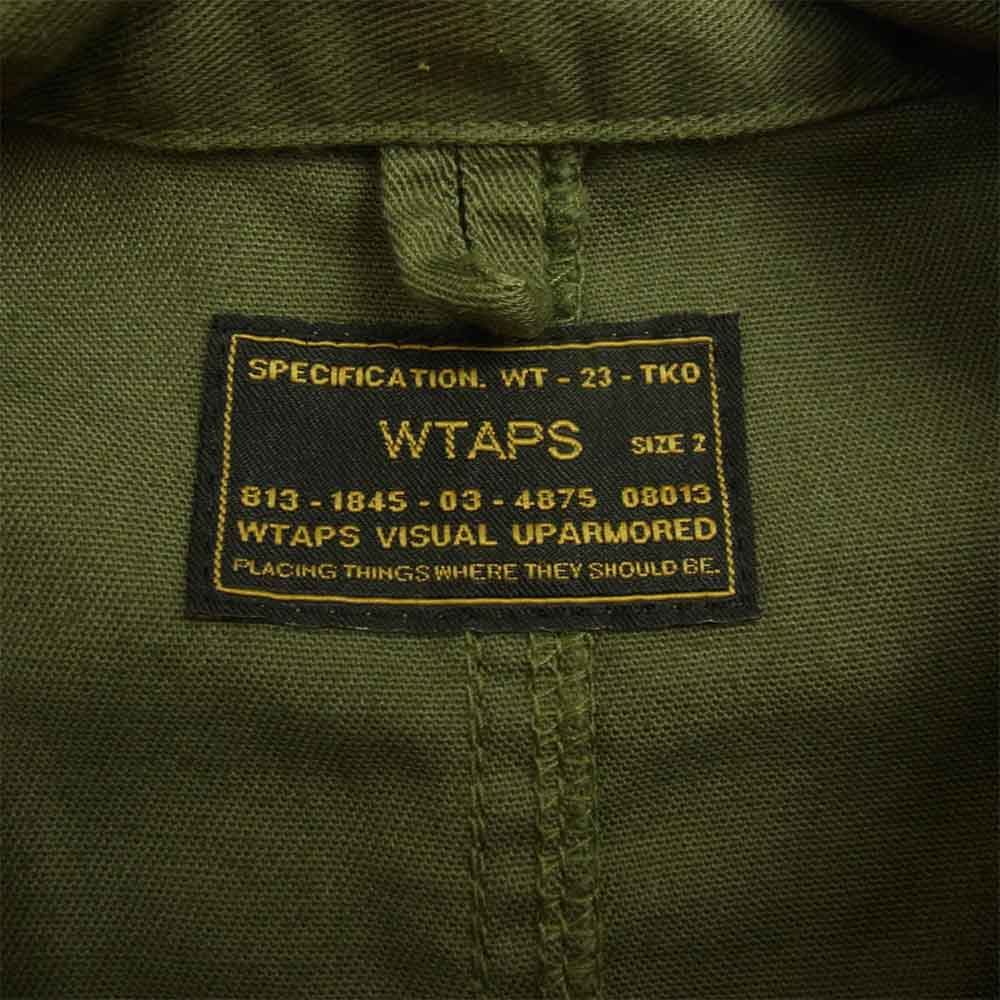 WTAPS ダブルタップス 16SS 161GWDT-SHM06 BUDS SS SHIRT COPO SERGE ロゴ 刺繍 半袖 ミリタリー シャツ カーキ系 2【中古】