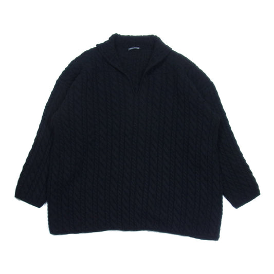 BALENCIAGA バレンシアガ 19AW 583189 WOVEN SWEATER Vネック ニット ブラック系 S【美品】【中古】
