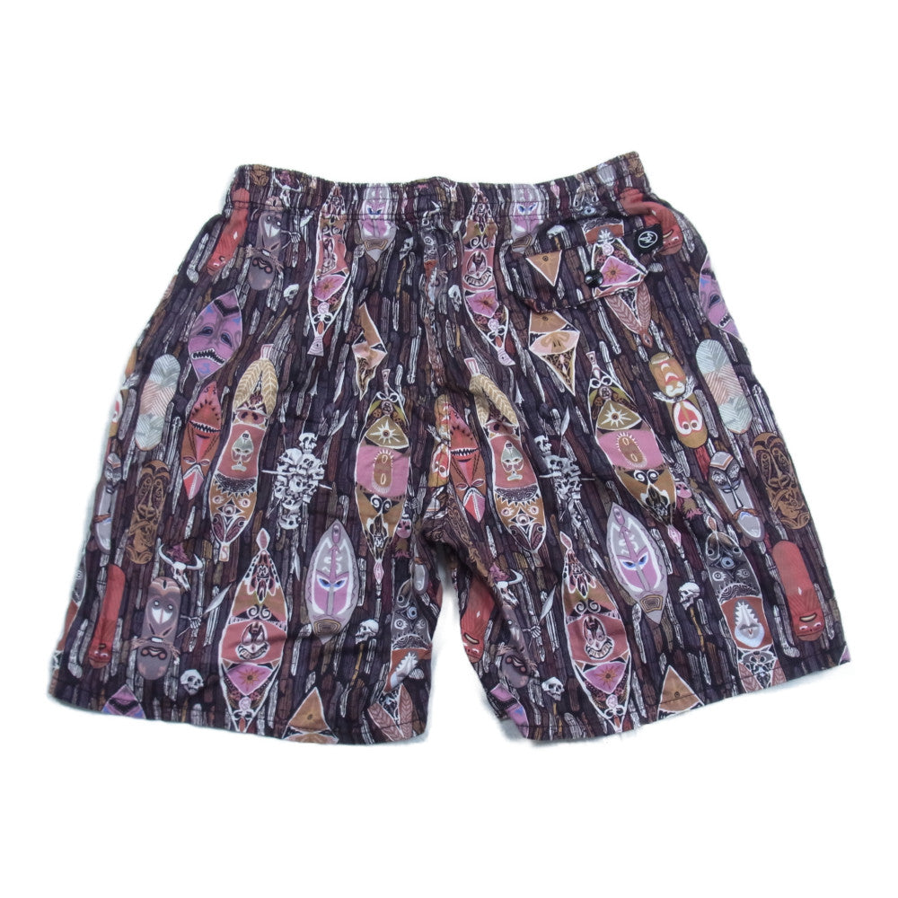 MASSES マシス SHORTS TIKI ティキ 総柄 イージー ショーツ ブラウン系 M【中古】