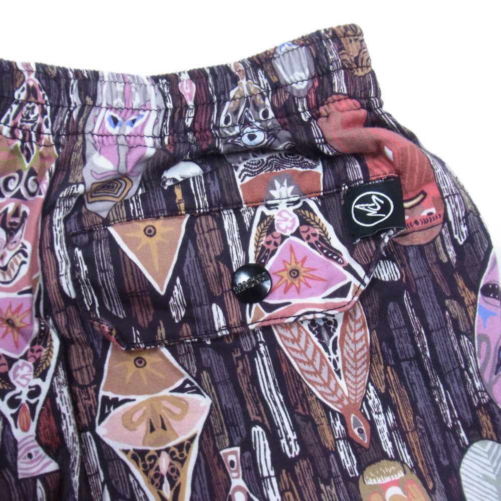 MASSES マシス SHORTS TIKI ティキ 総柄 イージー ショーツ ブラウン系 M【中古】