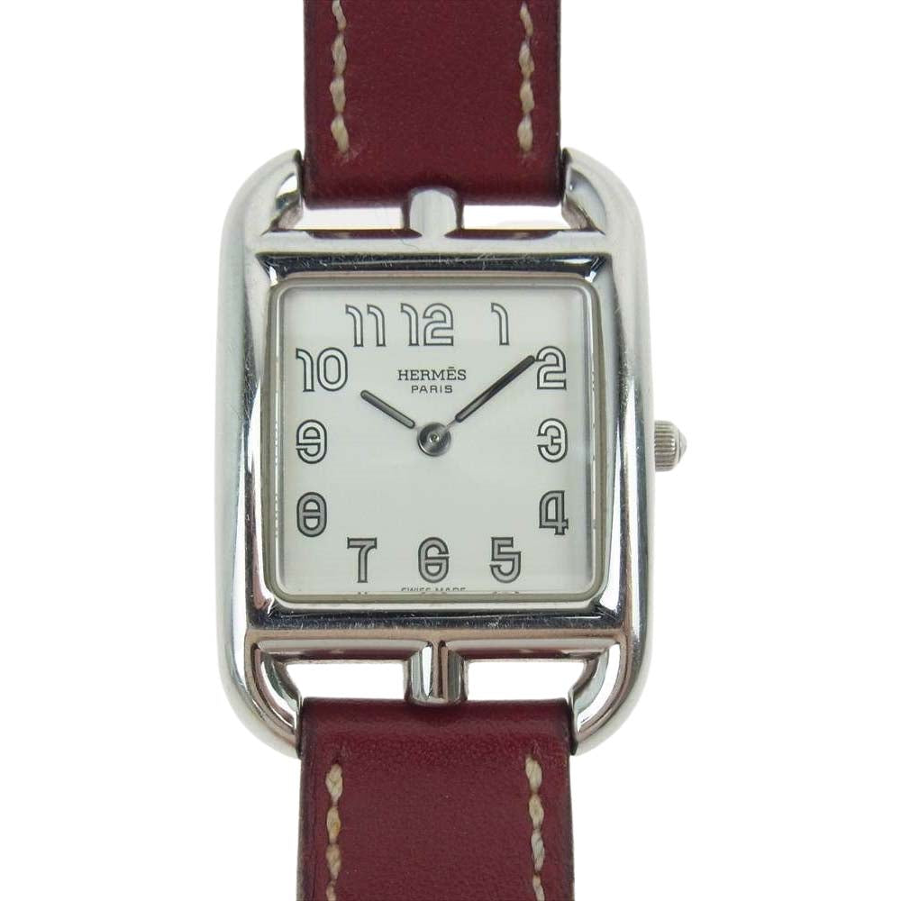HERMES エルメス CC1.210.220/VRH1 ケープコッド ドゥブルトゥール クォーツ 時計 レッド系【中古】