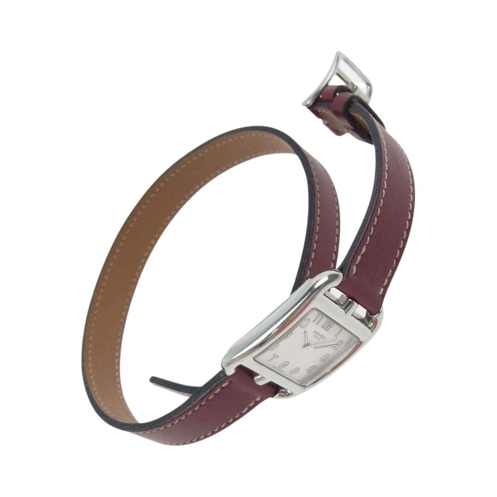 HERMES エルメス CC1.210.220/VRH1 ケープコッド ドゥブルトゥール クォーツ 時計 レッド系【中古】