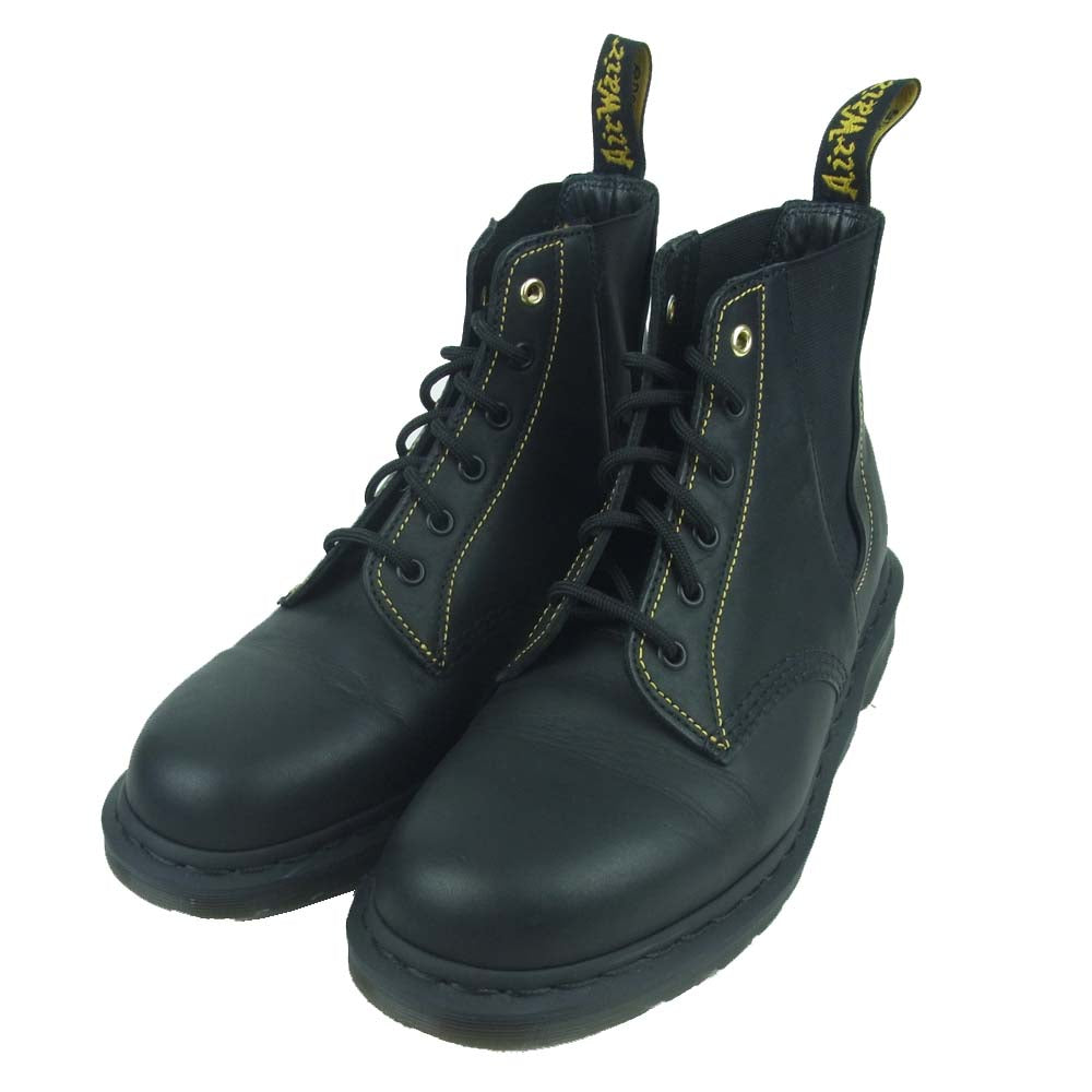 Yohji Yamamoto ヨウジヤマモト Dr.Martens ドクターマーチン 19AW AW006 HC-E04-761 6ホール サイドゴア ブーツ ブラック系 UK9【美品】【中古】