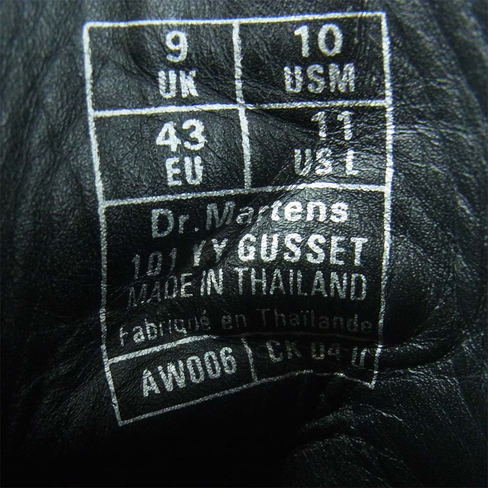 Yohji Yamamoto ヨウジヤマモト Dr.Martens ドクターマーチン 19AW AW006 HC-E04-761 6ホール サイドゴア ブーツ ブラック系 UK9【美品】【中古】
