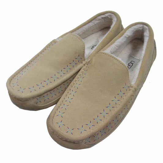 UGG アグ WHITE MOUNTAINEERING ホワイトマウンテニアリング M ASCOT WM スエード レザー モカシンシューズ ベージュ系 29㎝【中古】