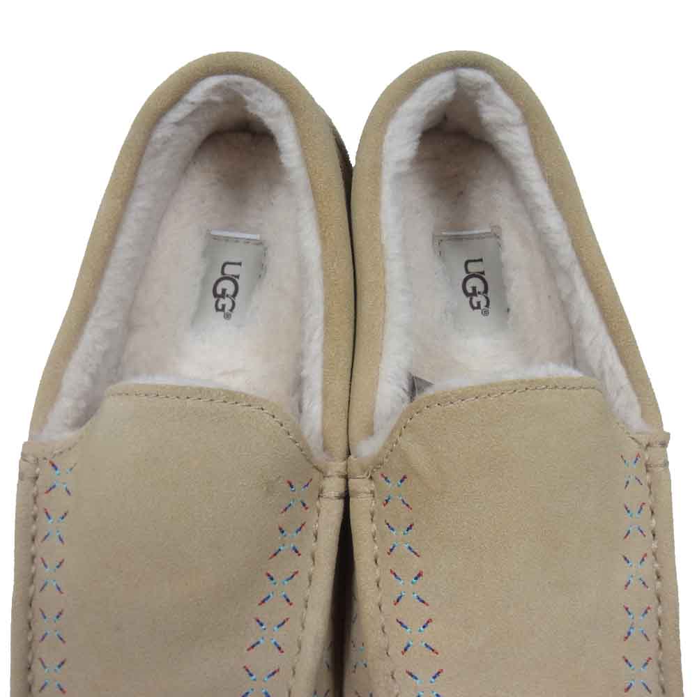 UGG アグ WHITE MOUNTAINEERING ホワイトマウンテニアリング M ASCOT WM スエード レザー モカシンシューズ ベージュ系 29㎝【中古】