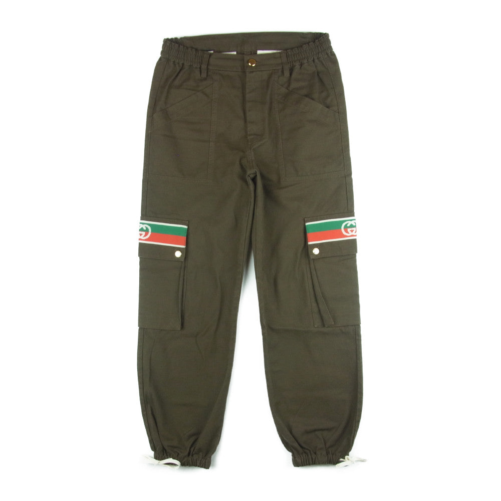GUCCI グッチ 623986 XDBA7 国内正規品 インターロッキングG シェリーライン カーゴ パンツ ブラウンカーキ系 44【中古】