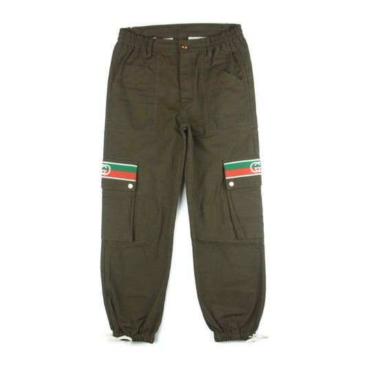 GUCCI グッチ 623986 XDBA7 国内正規品 インターロッキングG シェリーライン カーゴ パンツ ブラウンカーキ系 44【中古】