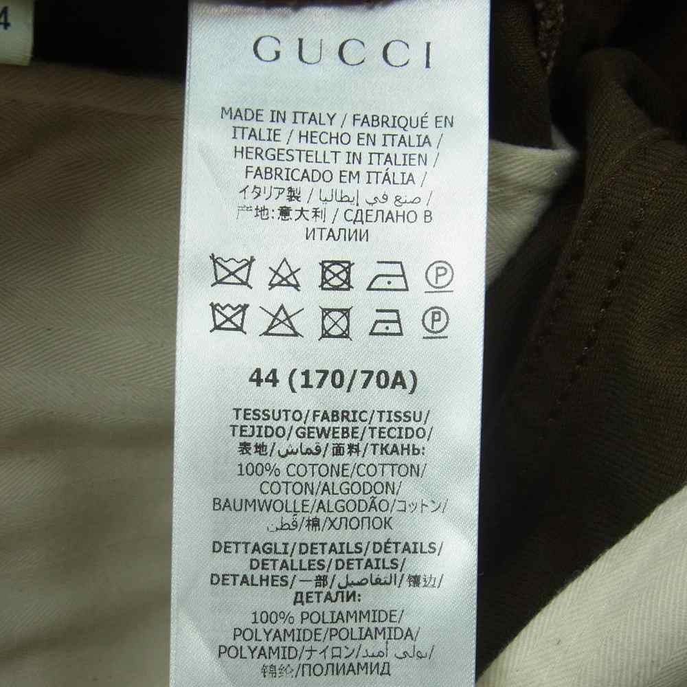 GUCCI グッチ 623986 XDBA7 国内正規品 インターロッキングG シェリーライン カーゴ パンツ ブラウンカーキ系 44【中古】