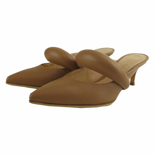 ジャンヴィトロッシ BIJOUX POINTED MULE ビジュー ポインテッド ミュール パンプス ピンクベージュ系 36【中古】