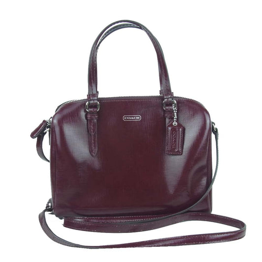 COACH コーチ ベネット ミニ サッチェル ハンド ショルダー バッグ ベトナム製 ボルドー系【中古】