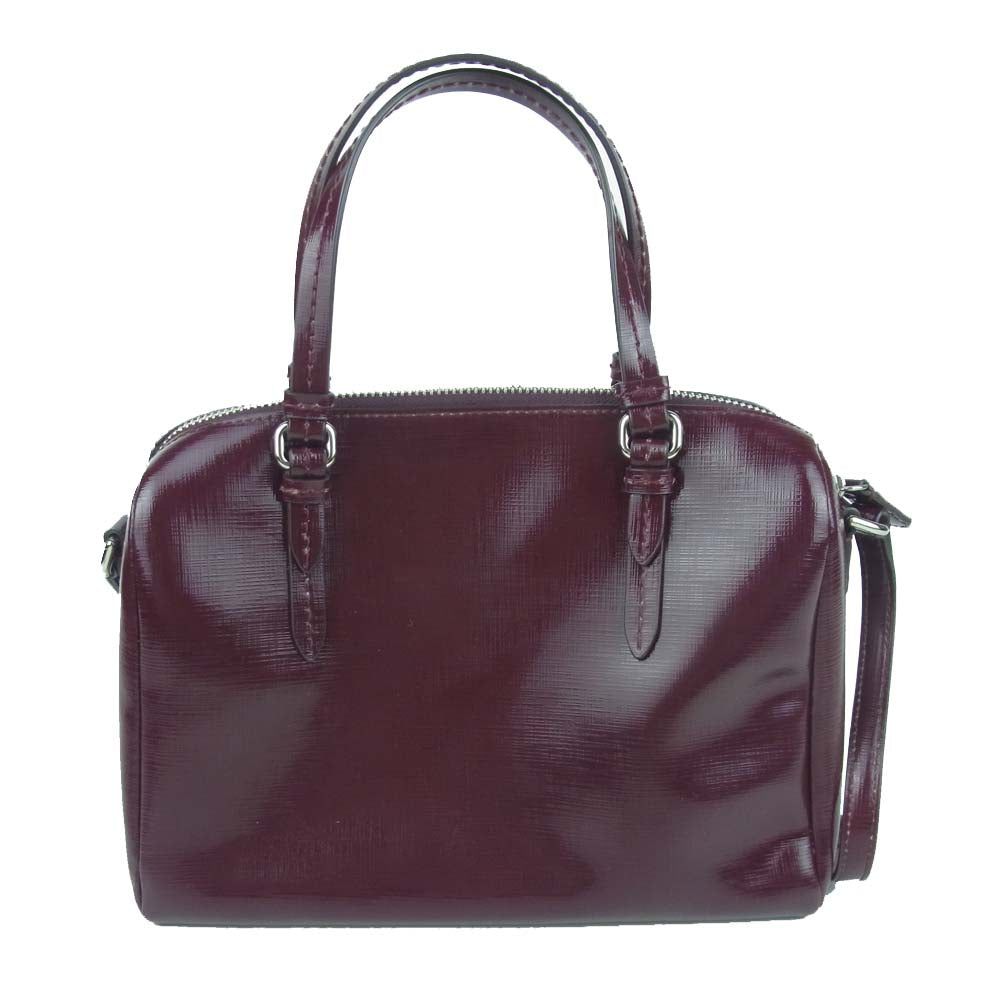 COACH コーチ ベネット ミニ サッチェル ハンド ショルダー バッグ ベトナム製 ボルドー系【中古】