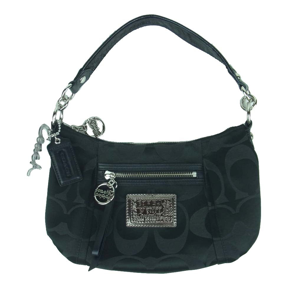COACH コーチ F16292 シグネチャー 2WAY ハンド ショルダー バッグ 中国製 ブラック系【中古】