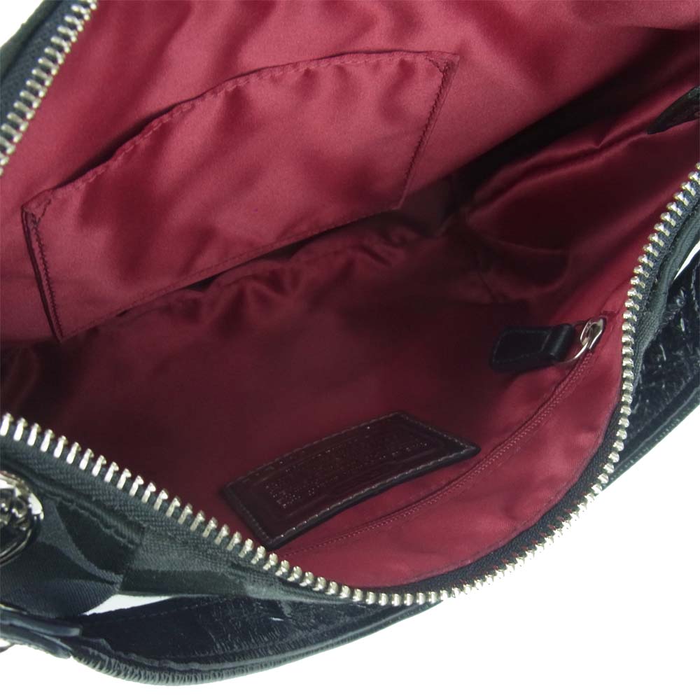 COACH コーチ F16292 シグネチャー 2WAY ハンド ショルダー バッグ 中国製 ブラック系【中古】