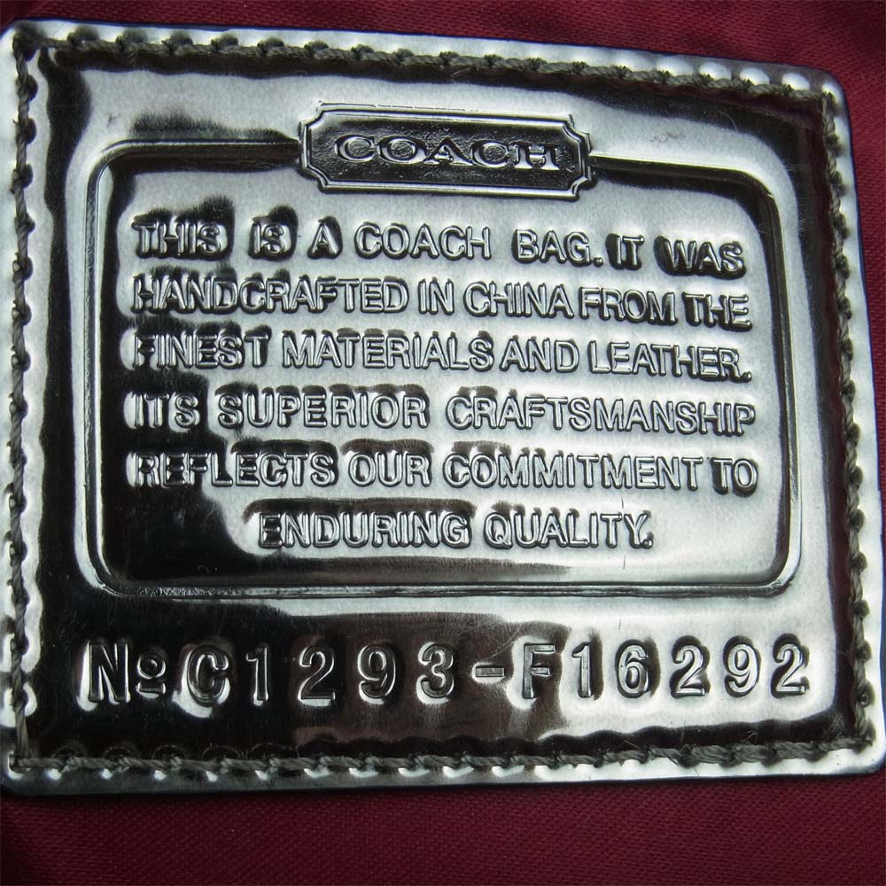 COACH コーチ F16292 シグネチャー 2WAY ハンド ショルダー バッグ 中国製 ブラック系【中古】