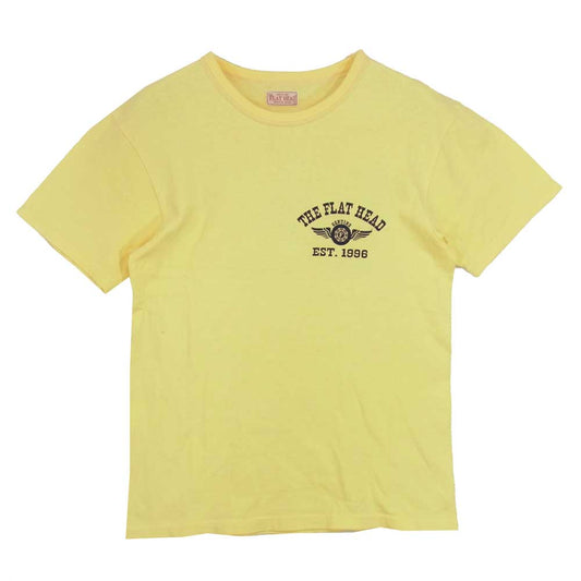 THE FLAT HEAD ザフラットヘッド プリント ショートスリーブ 半袖 Tシャツ イエロー系 S【中古】