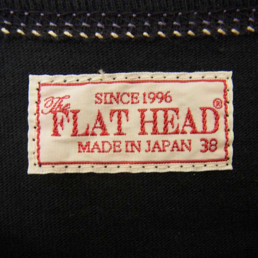 THE FLAT HEAD ザフラットヘッド プリント ロングスリーブ 長袖 Tシャツ カットソー ブラック系 38【中古】