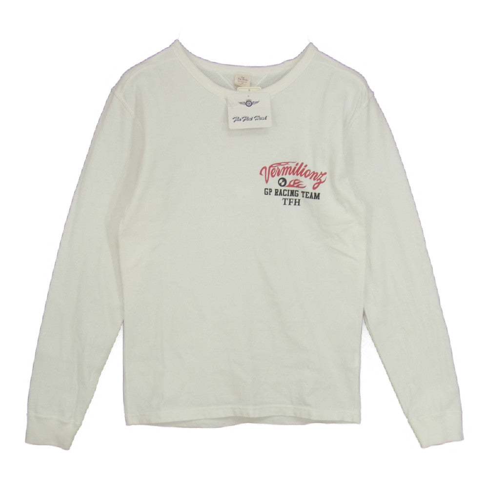 THE FLAT HEAD ザフラットヘッド 両V プリント ロングスリーブ 長袖 Tシャツ カットソー ホワイト系 M【中古】