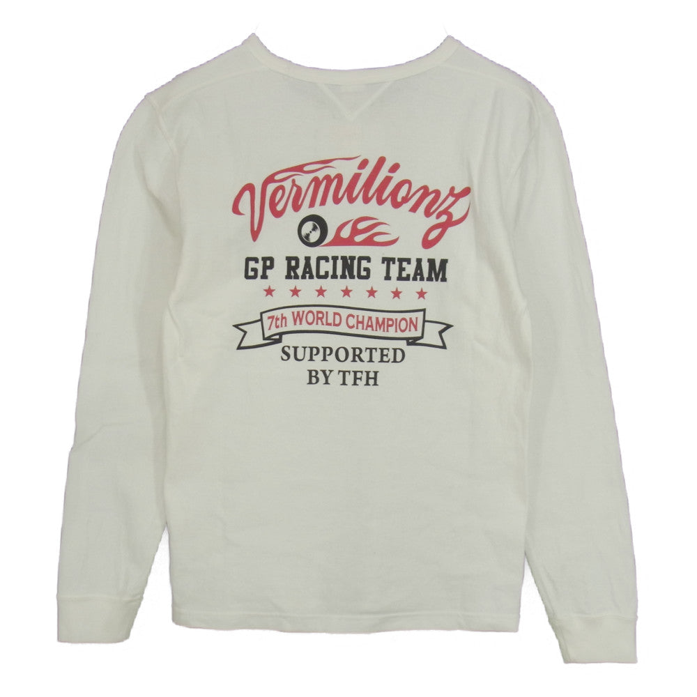 THE FLAT HEAD ザフラットヘッド 両V プリント ロングスリーブ 長袖 Tシャツ カットソー ホワイト系 M【中古】