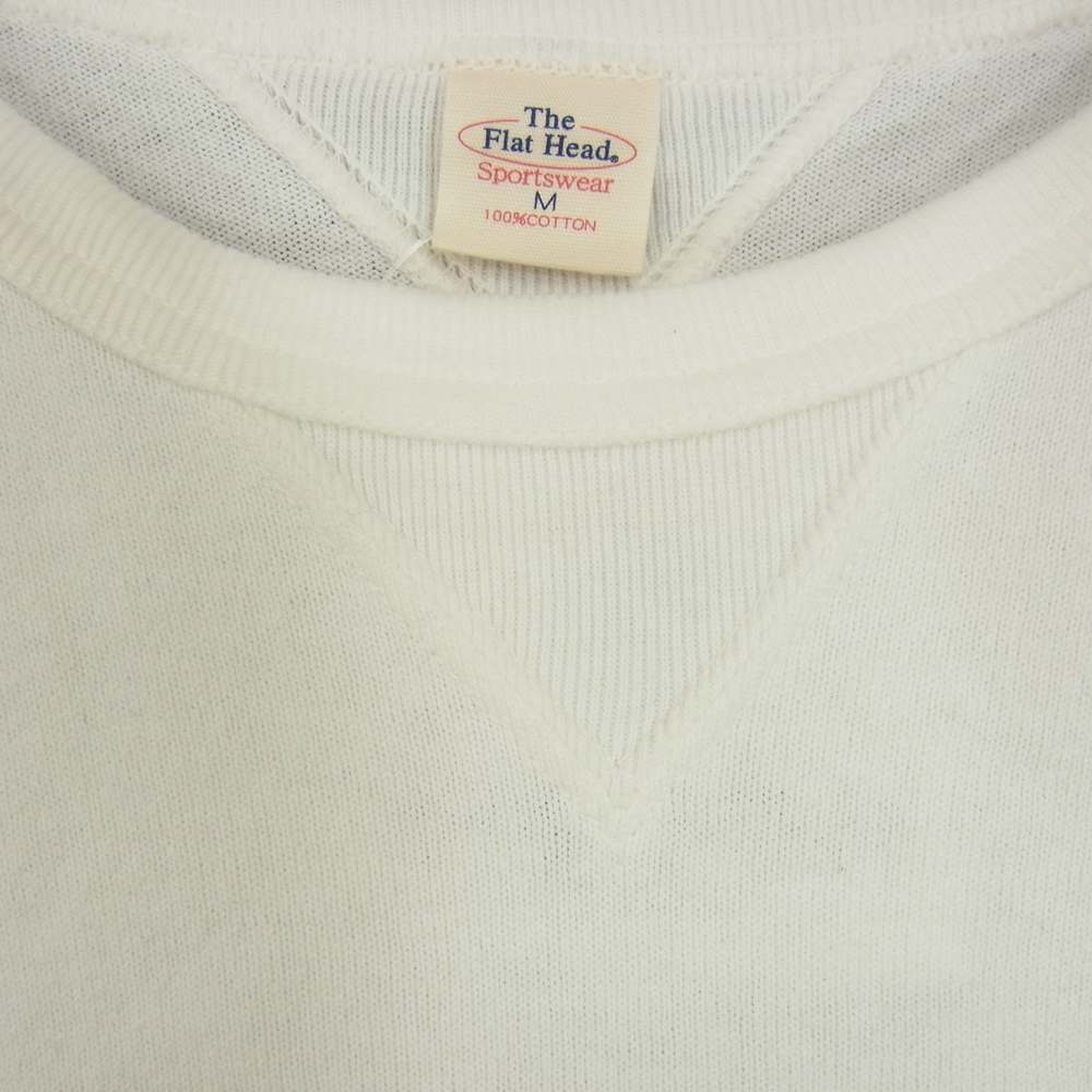 THE FLAT HEAD ザフラットヘッド 両V プリント ロングスリーブ 長袖 Tシャツ カットソー ホワイト系 M【中古】