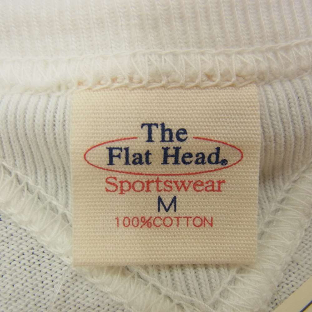 THE FLAT HEAD ザフラットヘッド 両V プリント ロングスリーブ 長袖 Tシャツ カットソー ホワイト系 M【中古】