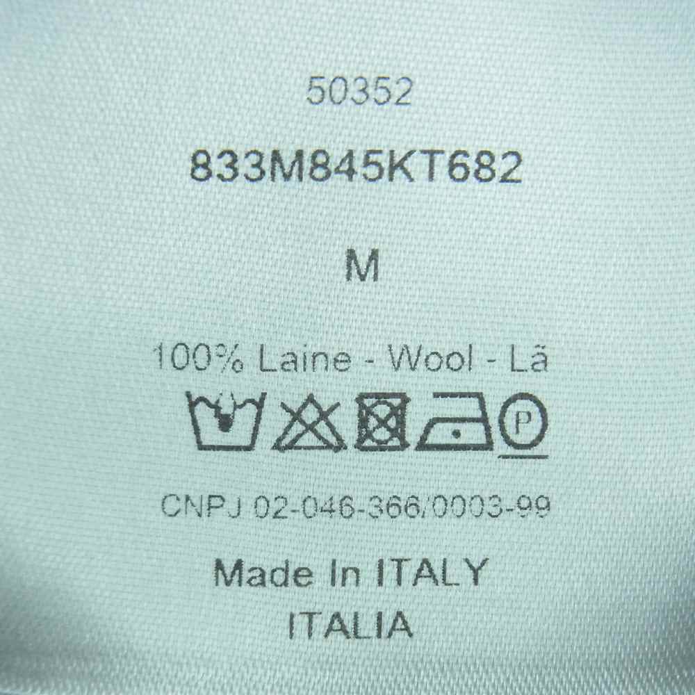 DIOR HOMME ディオールオム クリスヴァンアッシュ期 18SS 833M845KT682 BEE ビー 刺繍 ウール ニット ポロシャツ ブラック系 ホワイト系 M【中古】