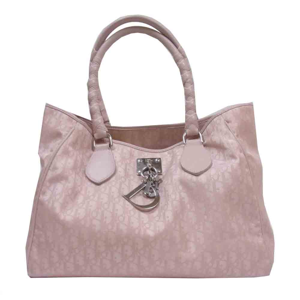 Dior ディオール 07BO1026 トロッター ハンド バッグ イタリア製 ピンク系【中古】