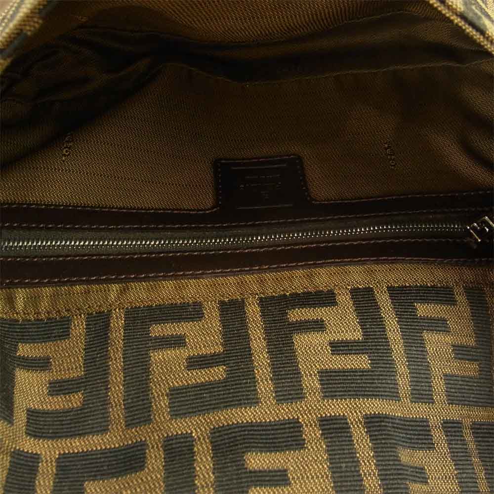 FENDI フェンディ ズッカ マンマ バケット フラップ ハンド バッグ ブラウン系【中古】