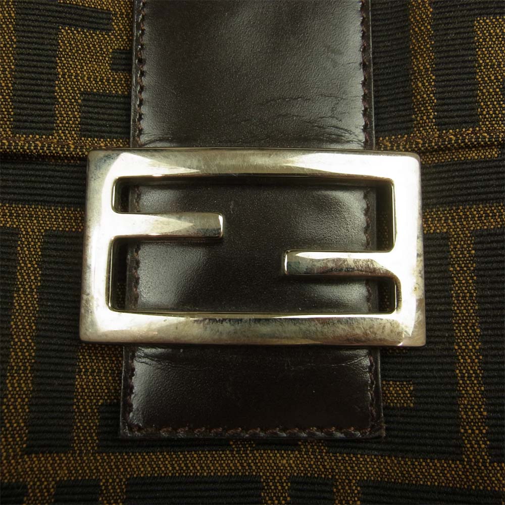 FENDI フェンディ ズッカ マンマ バケット フラップ ハンド バッグ ブラウン系【中古】