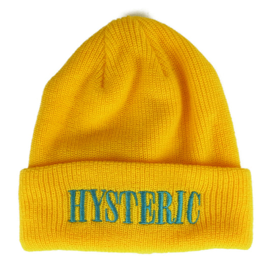 HYSTERIC GLAMOUR ヒステリックグラマー 02193QH02 ロゴ 刺繍 ニット キャップ イエロー系 F【中古】