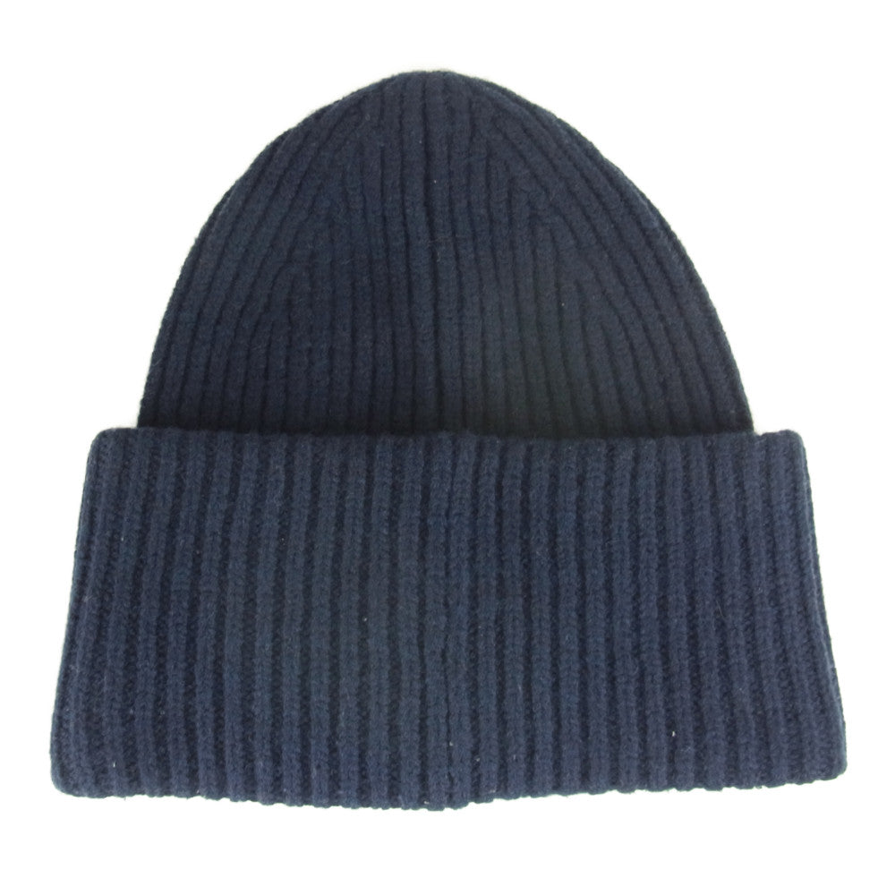 ACNE STUDIOS アクネストゥディオズ 国内正規品 フェイス パッチ ニット キャップ ネイビー系 F【中古】