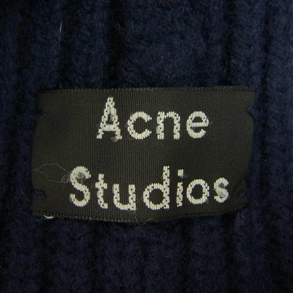 ACNE STUDIOS アクネストゥディオズ 国内正規品 フェイス パッチ ニット キャップ ネイビー系 F【中古】
