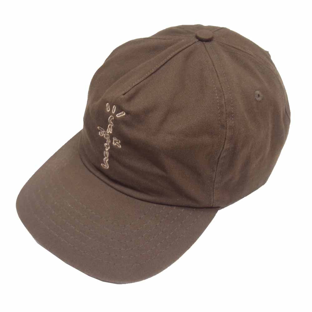 トラヴィス スコット CACTUS JACK HIGHEST IN THE 1200M HAT カクタスジャック ロゴ 刺繍 キャップ ブラウン系【中古】