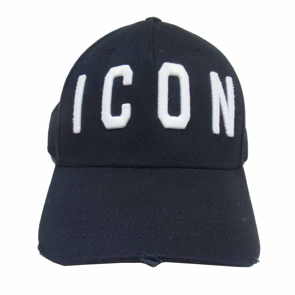 DSQUARED2 ディースクエアード ICON 刺繍 ロゴ キャップ ブラック系【中古】
